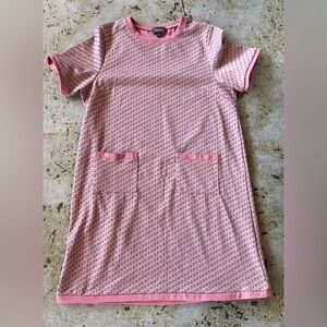 GiGiO Pink Floral Short-Sleeve Knit Tunic Dress with Front Pockets Size Medium